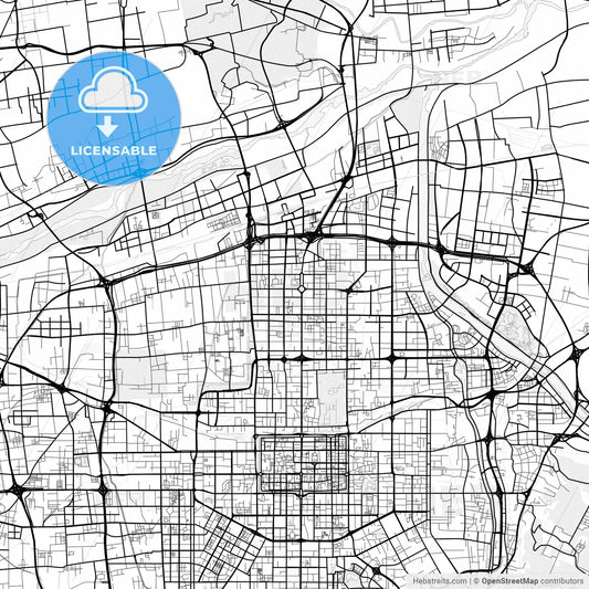 Vector PDF map of Xi an, China