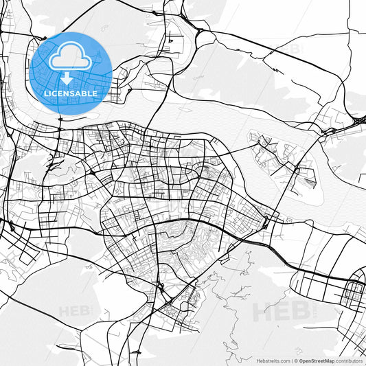Vector PDF map of Wenzhou, China
