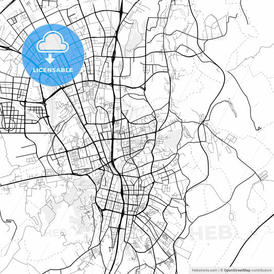 Vector PDF map of Ürumqi, China