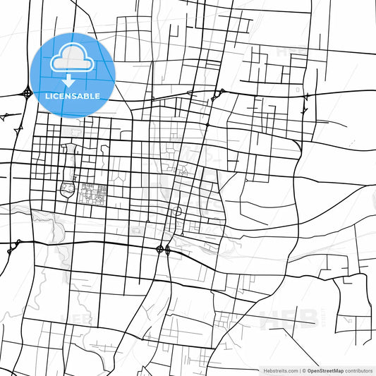 Vector PDF map of Zibo, China