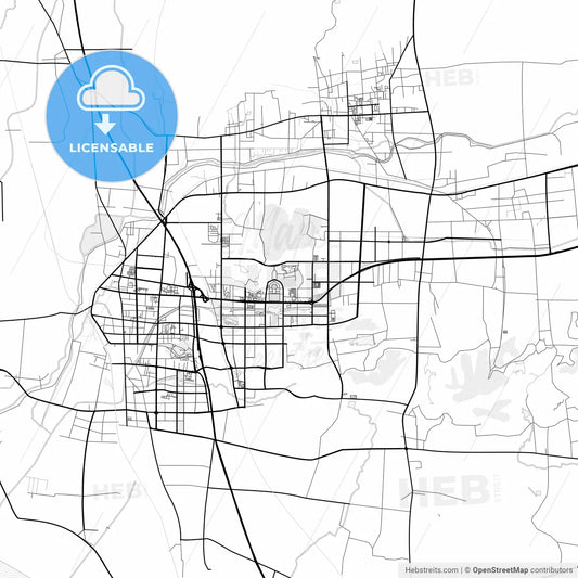 Vector PDF map of Zaozhuang, China