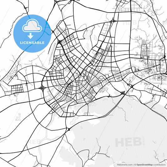 Vector PDF map of Yiwu, China
