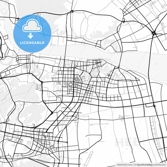 Vector PDF map of Taizhou, China