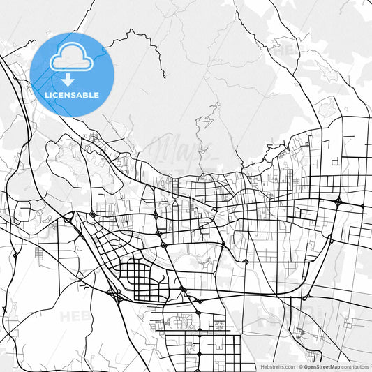 Vector PDF map of Tai an, China