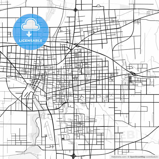 Vector PDF map of Weifang, China