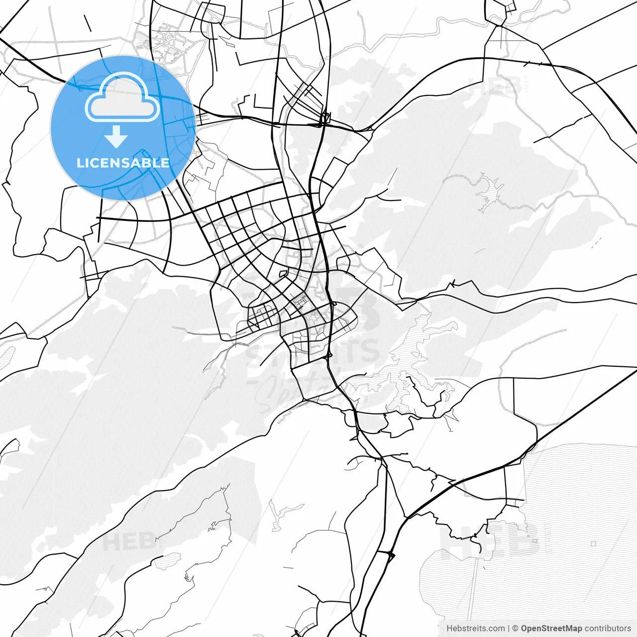 Vector PDF map of Wenling, China