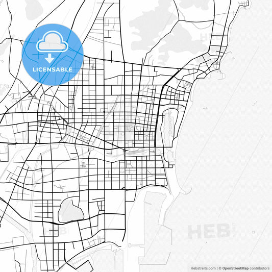 Vector PDF map of Rizhao, China