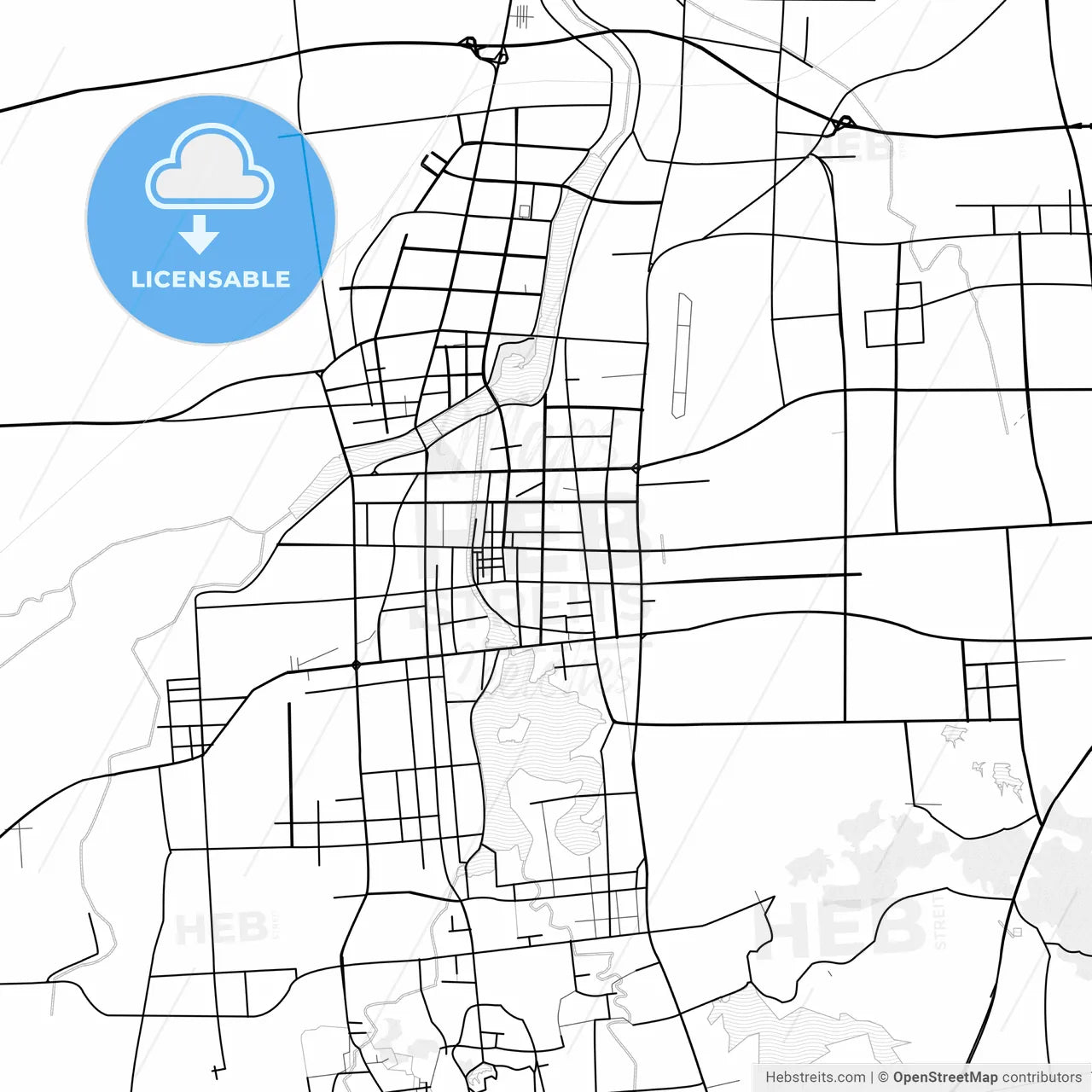 Vector PDF map of Zhucheng, China