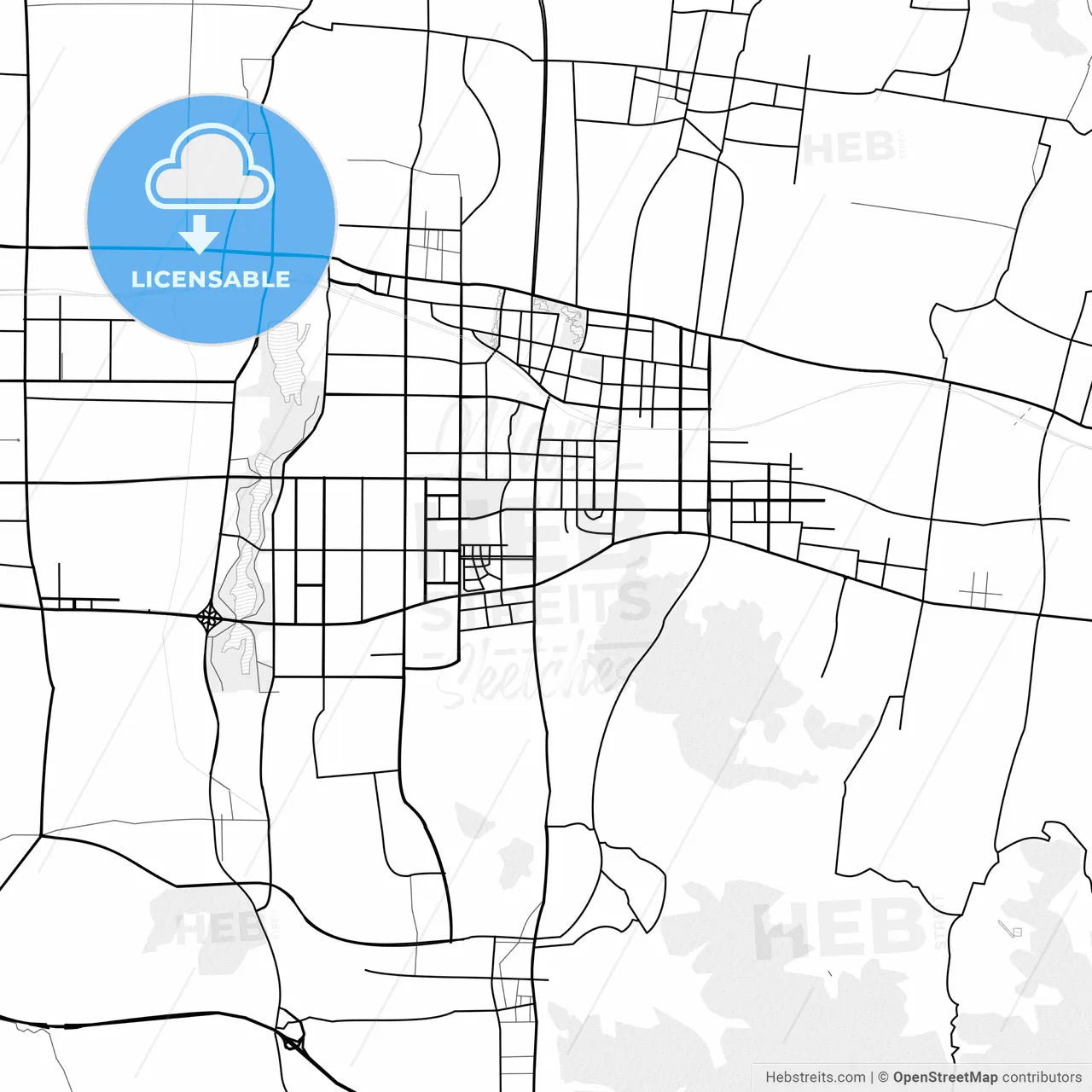 Vector PDF map of Zhangqiu, China