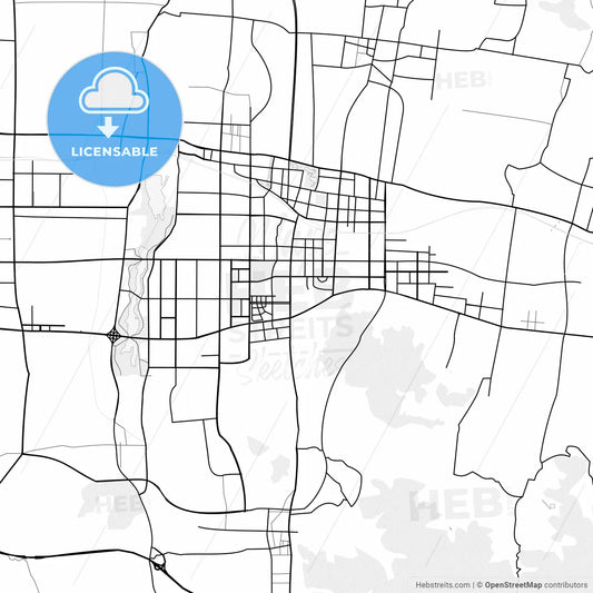 Vector PDF map of Zhangqiu, China