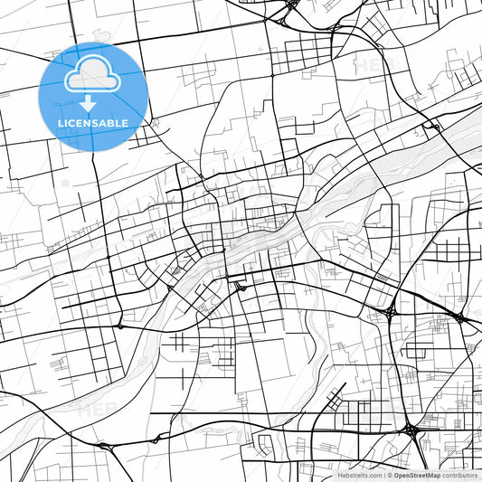 Vector PDF map of Xianyang, China