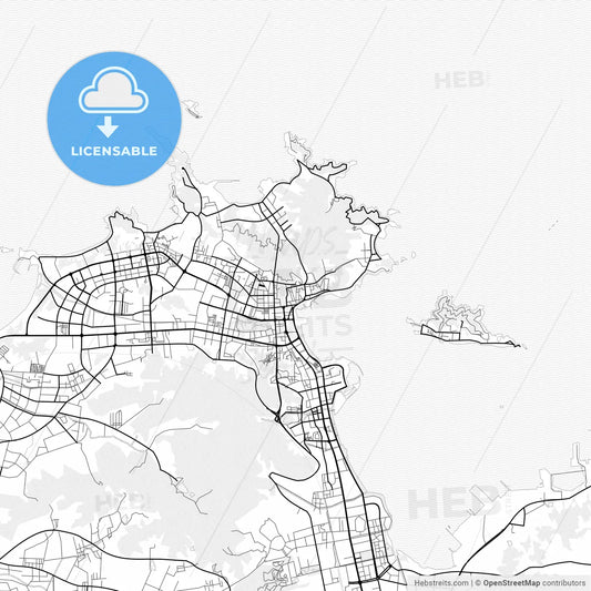 Vector PDF map of Weihai, China