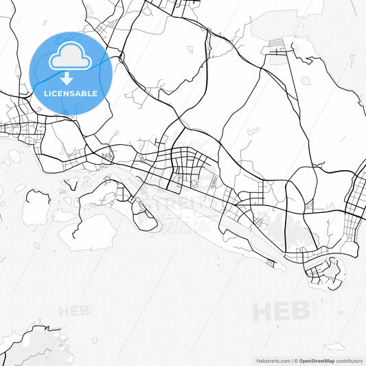 Vector PDF map of Zhoushan, China