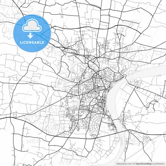 Vector PDF map of Varanasi, India