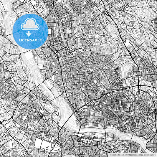 Vector PDF map of Saitama, Japan