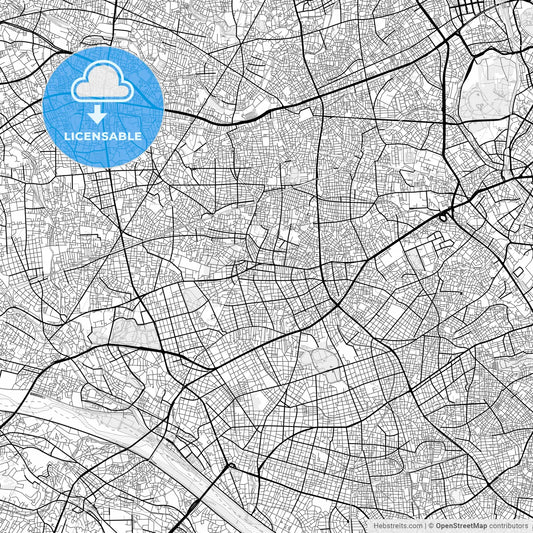 Vector PDF map of Setagaya, Japan