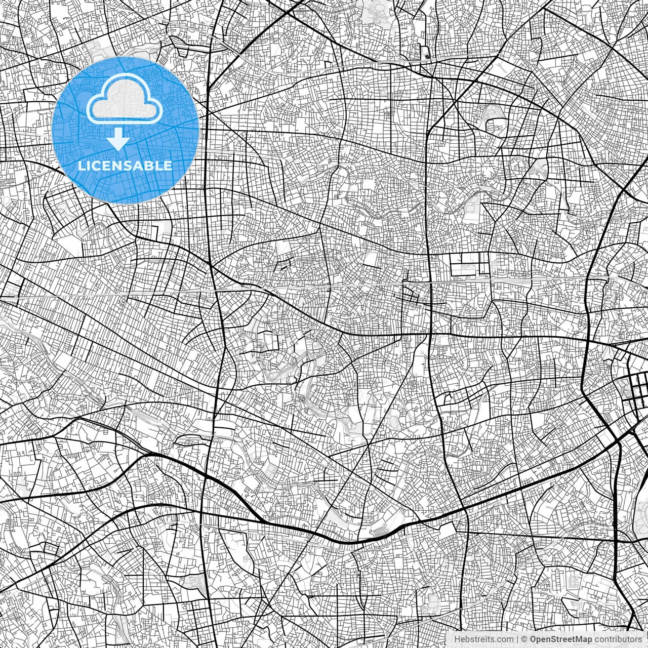 Vector PDF map of Suginami, Japan
