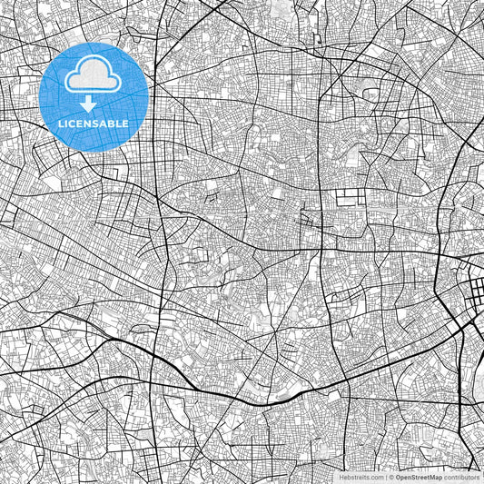 Vector PDF map of Suginami, Japan