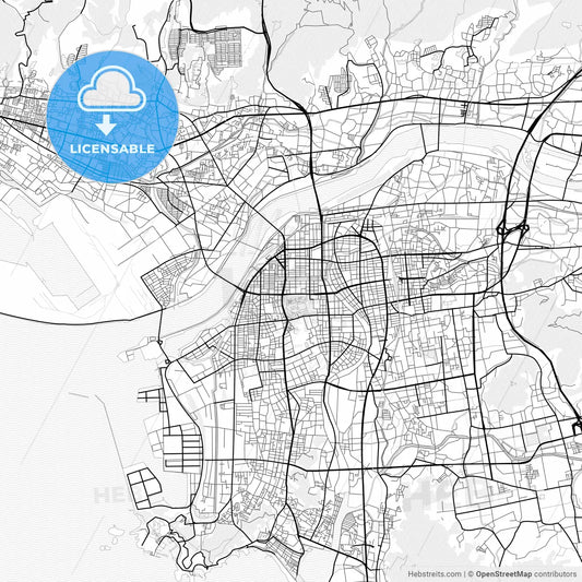 Vector PDF map of Wakayama, Japan