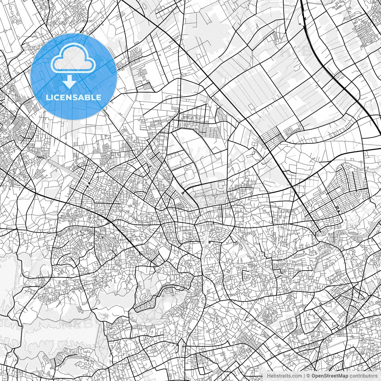 Vector PDF map of Tokorozawa, Japan