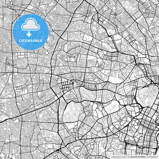 Vector PDF map of Shinjuku, Japan