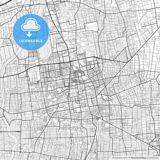 Vector PDF map of Saga, Japan