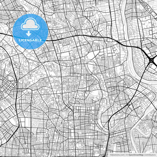 Vector PDF map of Sōka, Japan