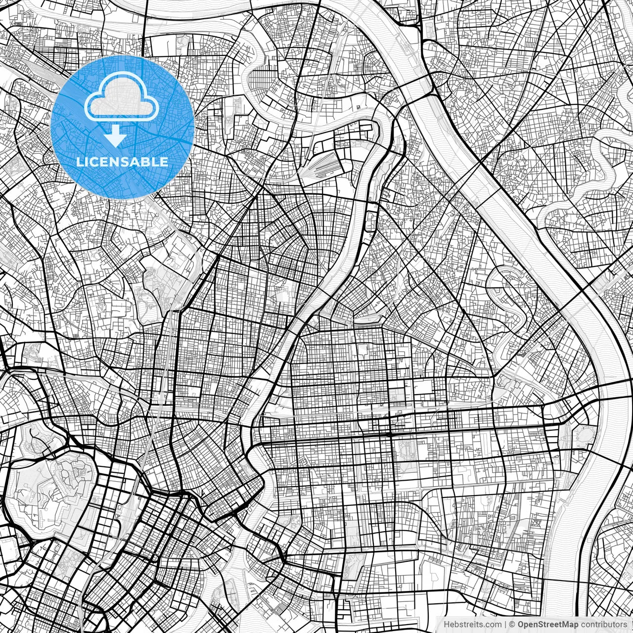 Vector PDF map of Sumida, Japan
