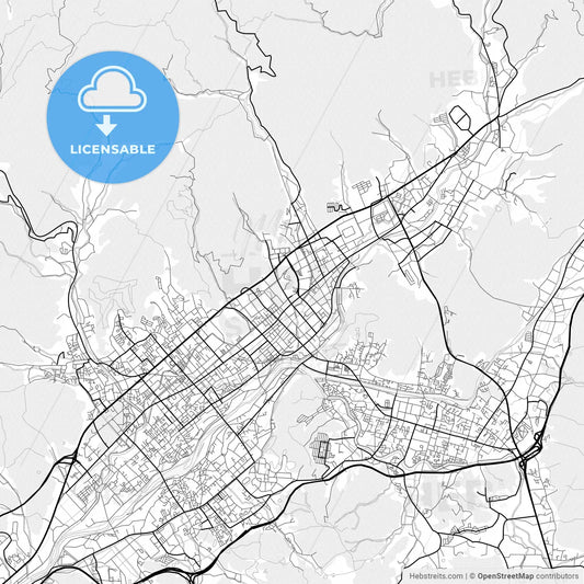 Vector PDF map of Yamaguchi, Japan