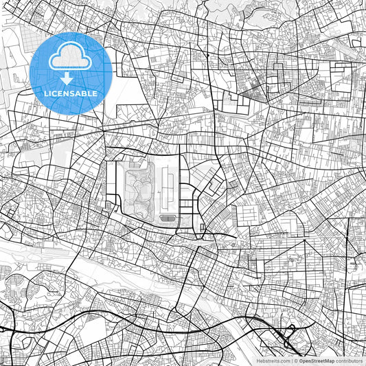 Vector PDF map of Tachikawa, Japan