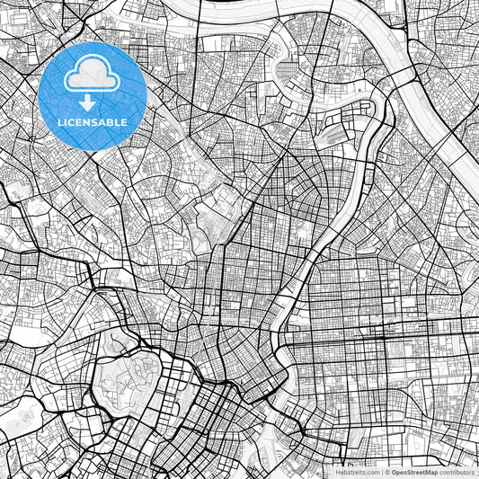 Vector PDF map of Taitō, Japan