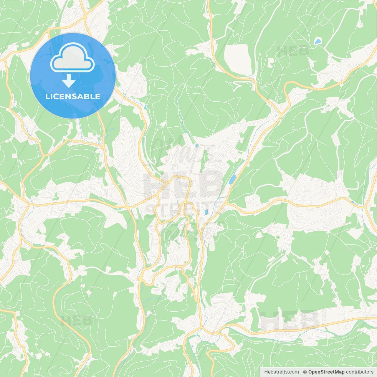 Gummersbach, Germany Vector Map - Classic Colors