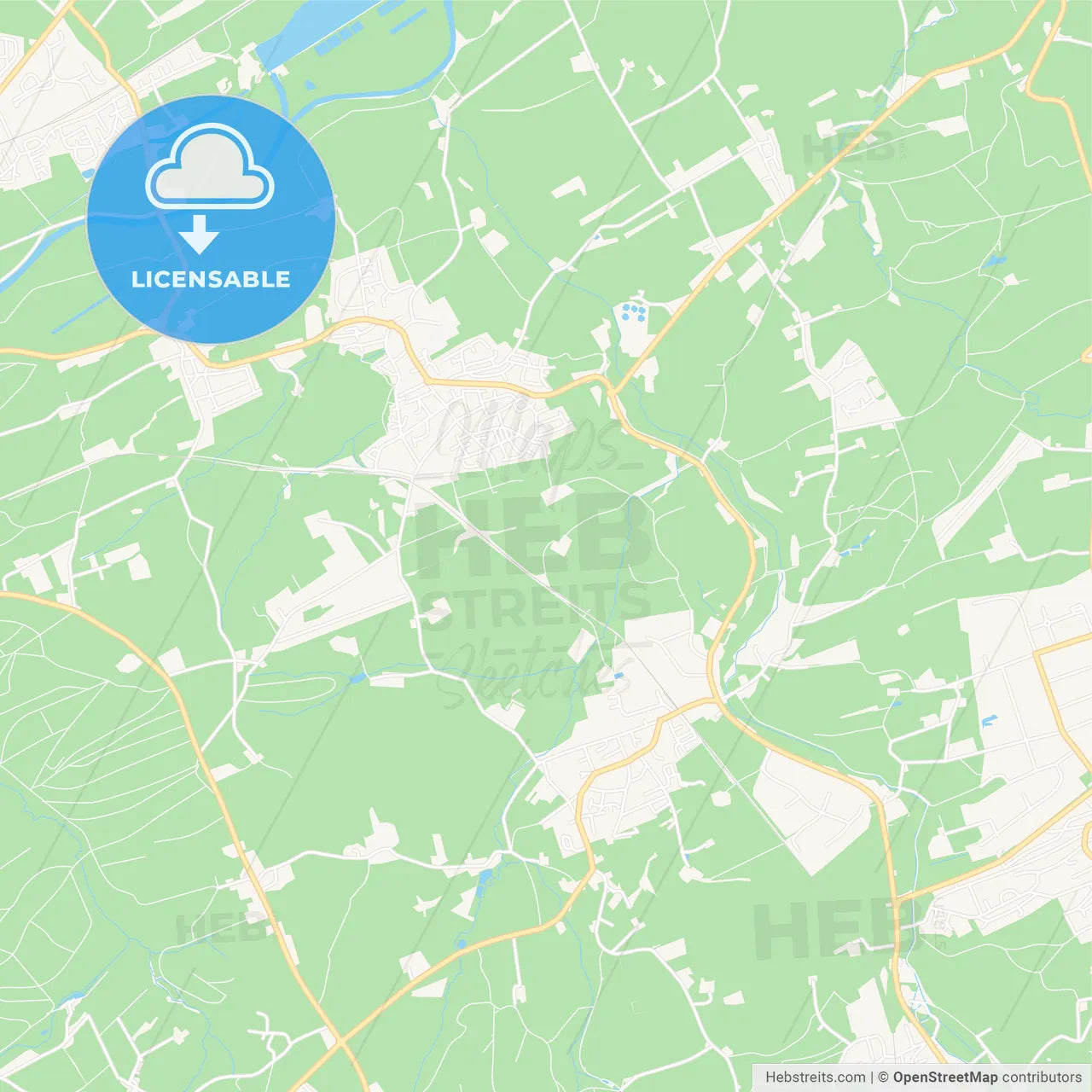 Huckelhoven, Germany Vector Map - Classic Colors