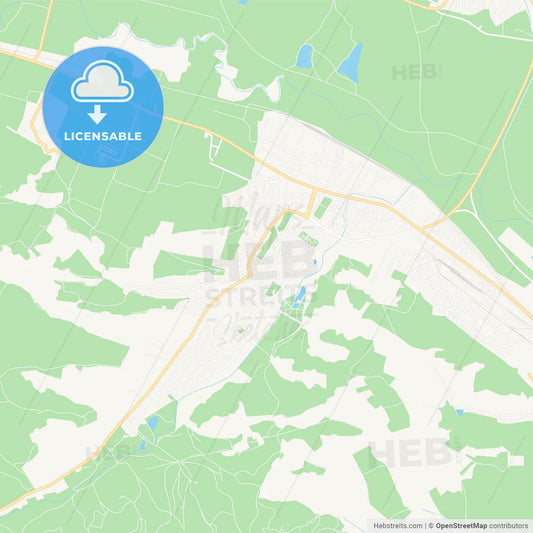 Kazincbarcika, Hungary Vector Map - Classic Colors