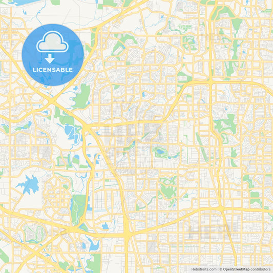 Empty vector map of Carrollton, Texas, USA