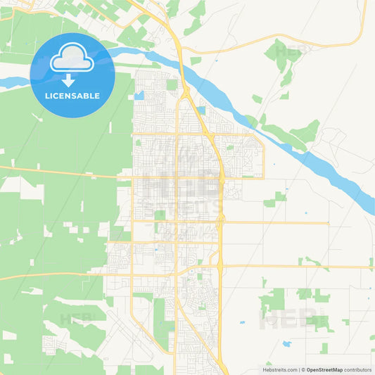 Empty vector map of Santa Maria, California, USA