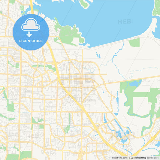 Empty vector map of Lewisville, Texas, USA