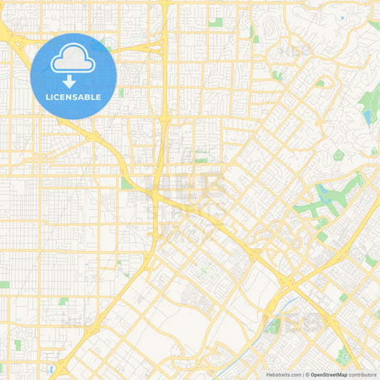 Empty vector map of Tustin, California, USA