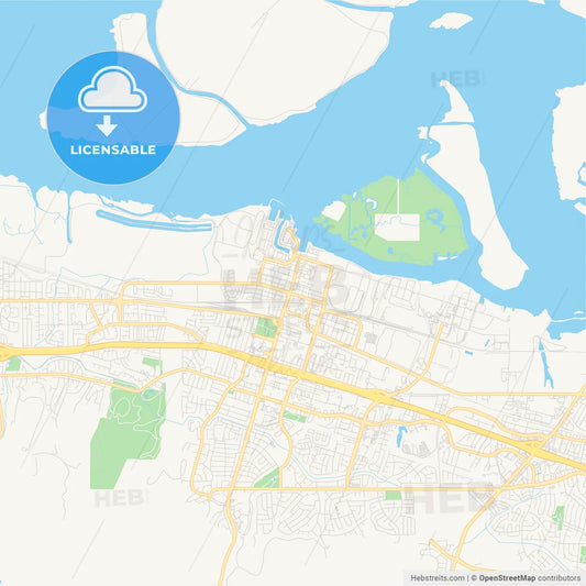 Empty vector map of Pittsburg, California, USA