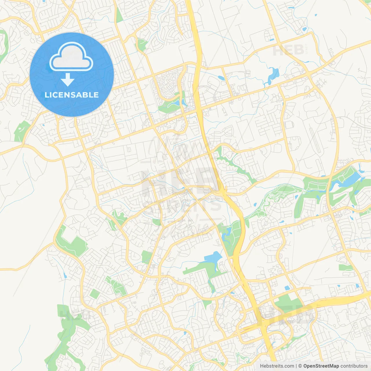 Empty vector map of Cedar Park, Texas, USA