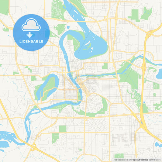 Empty vector map of Eau Claire, Wisconsin, USA