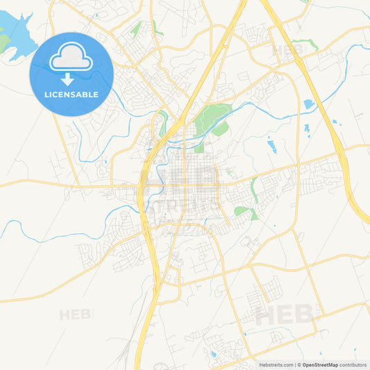 Empty vector map of Georgetown, Texas, USA