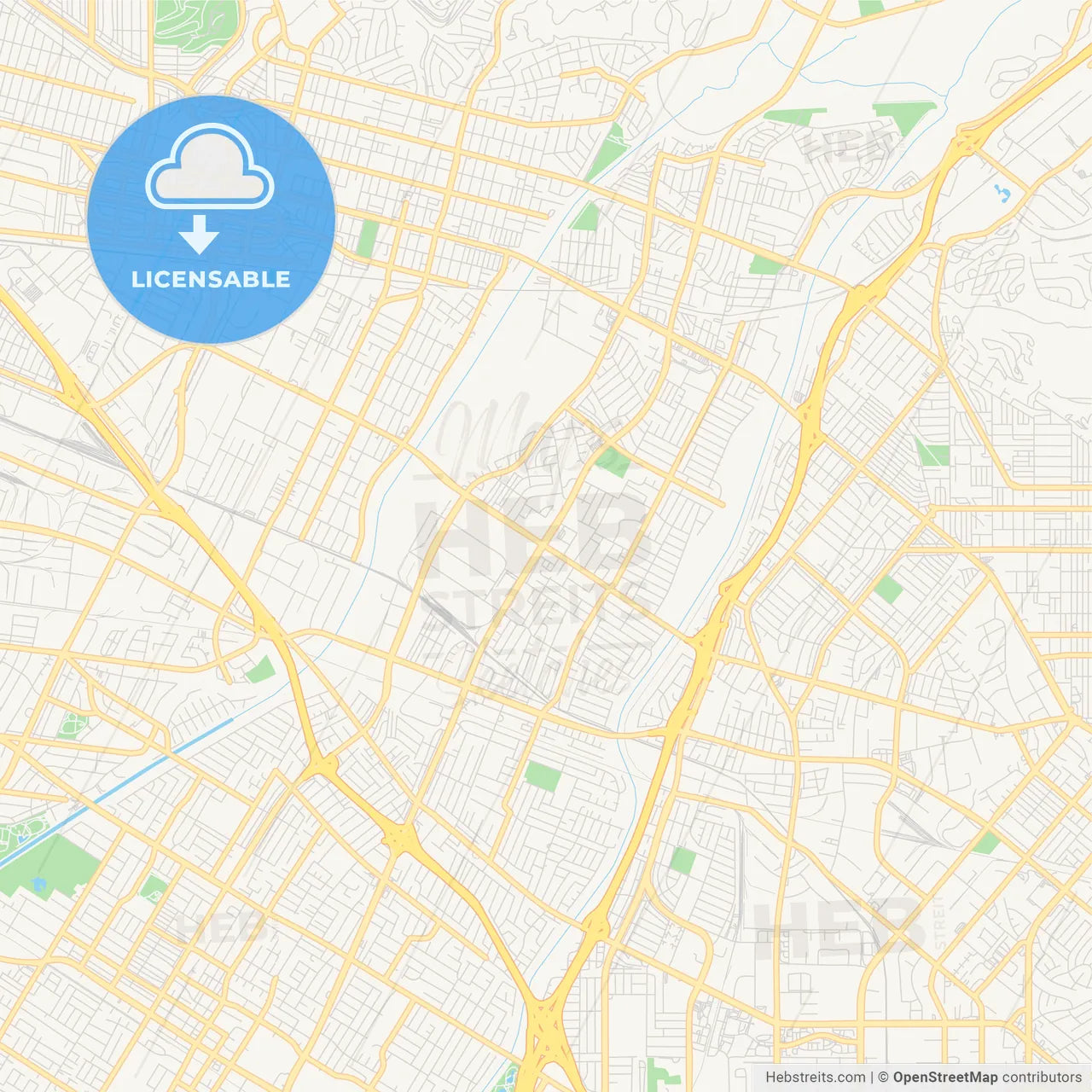 Empty vector map of Pico Rivera, California, USA