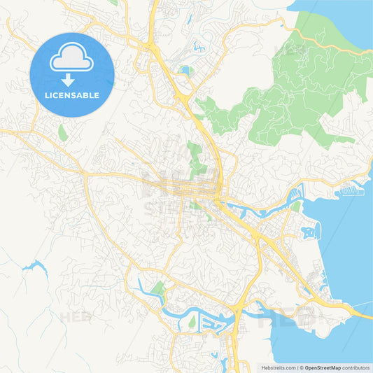 Empty vector map of San Rafael, California, USA