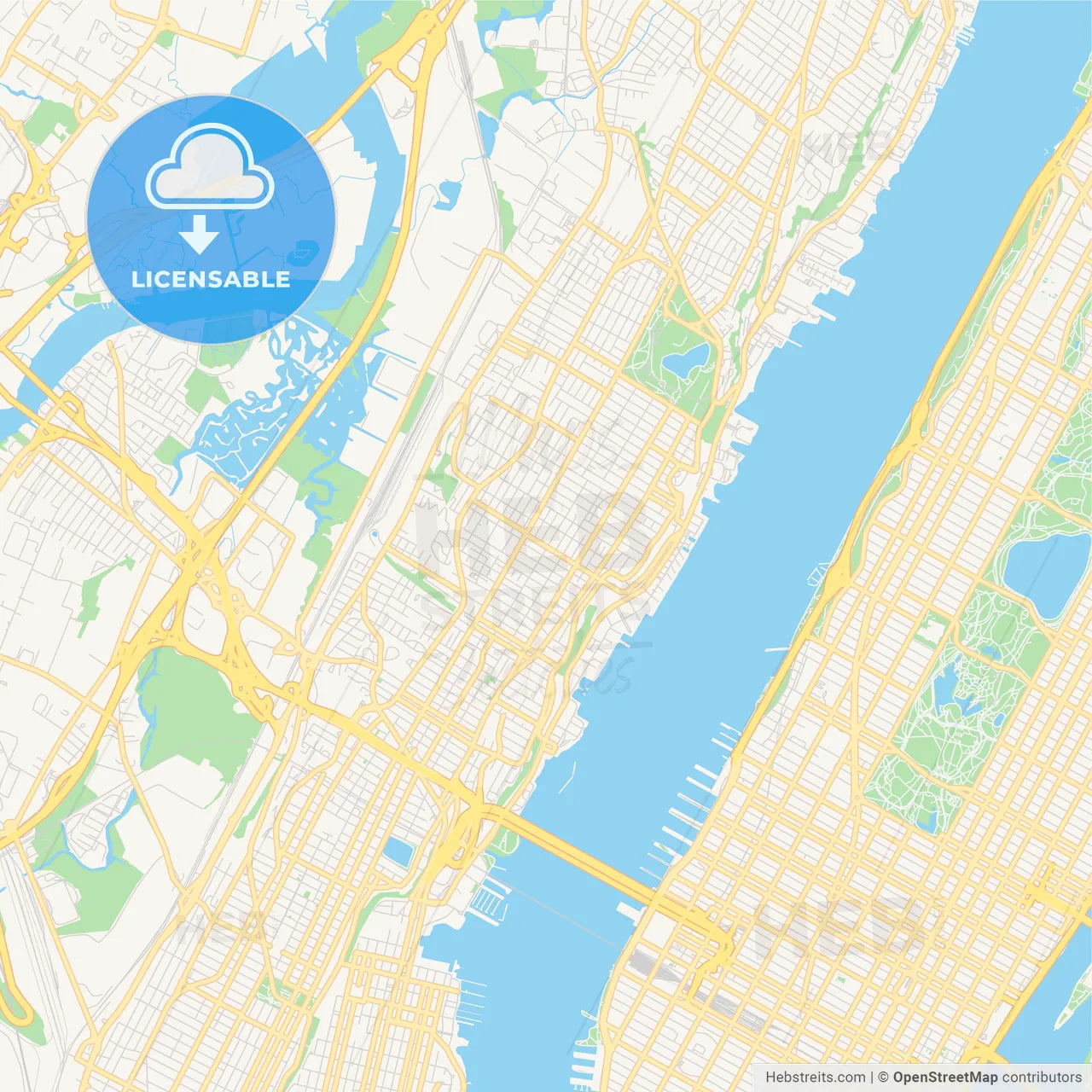 Empty vector map of West New York, New Jersey, United States of America