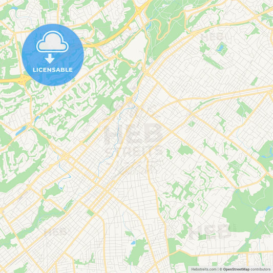 Empty vector map of Plainfield, New Jersey, United States of America