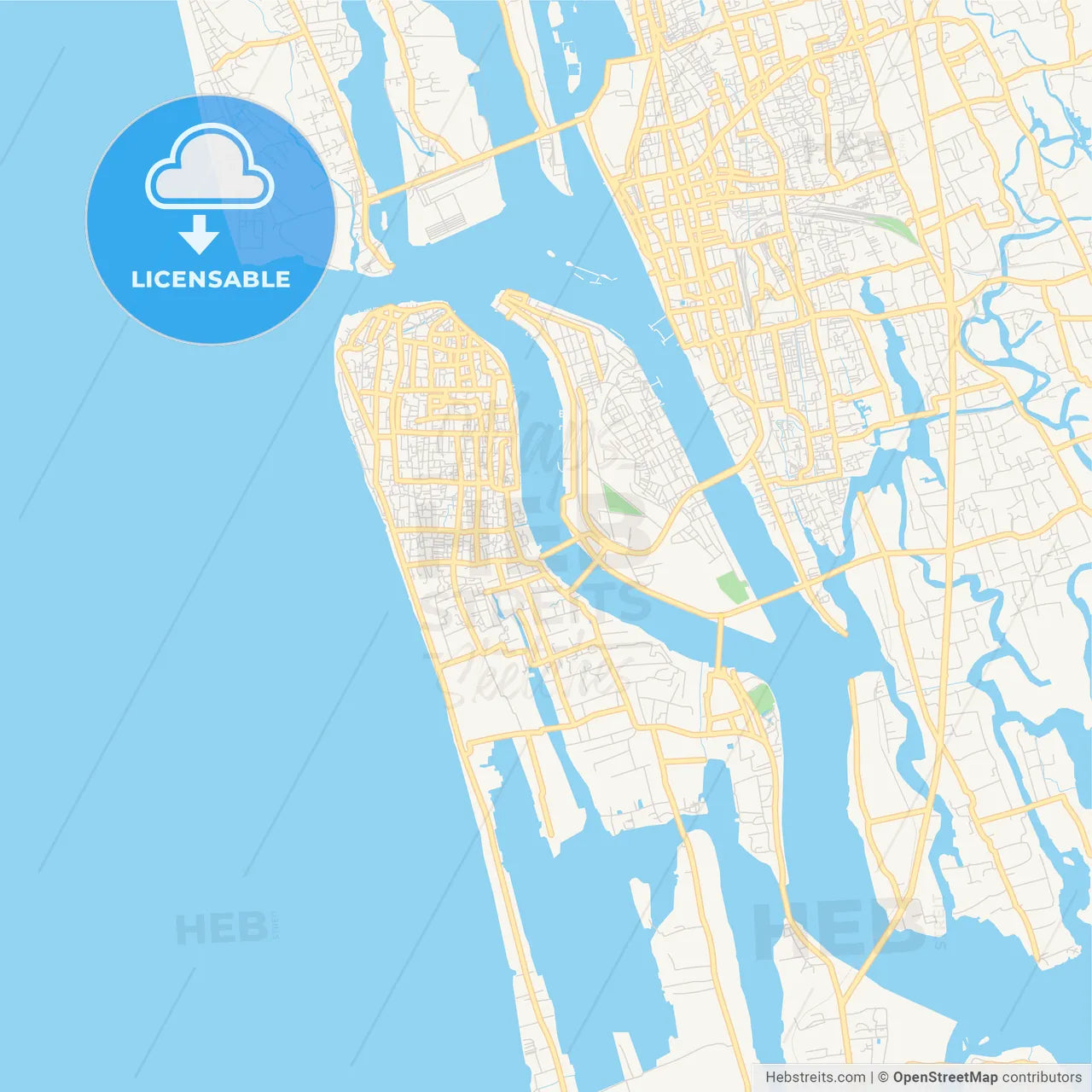 Printable street map of Kochi, India