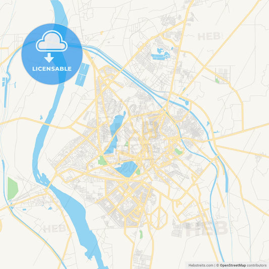 Printable street map of Hyderabad, Pakistan