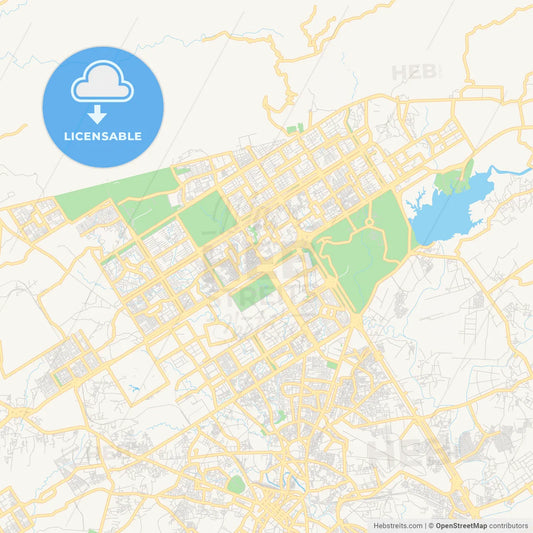 Printable street map of Islamabad, Pakistan