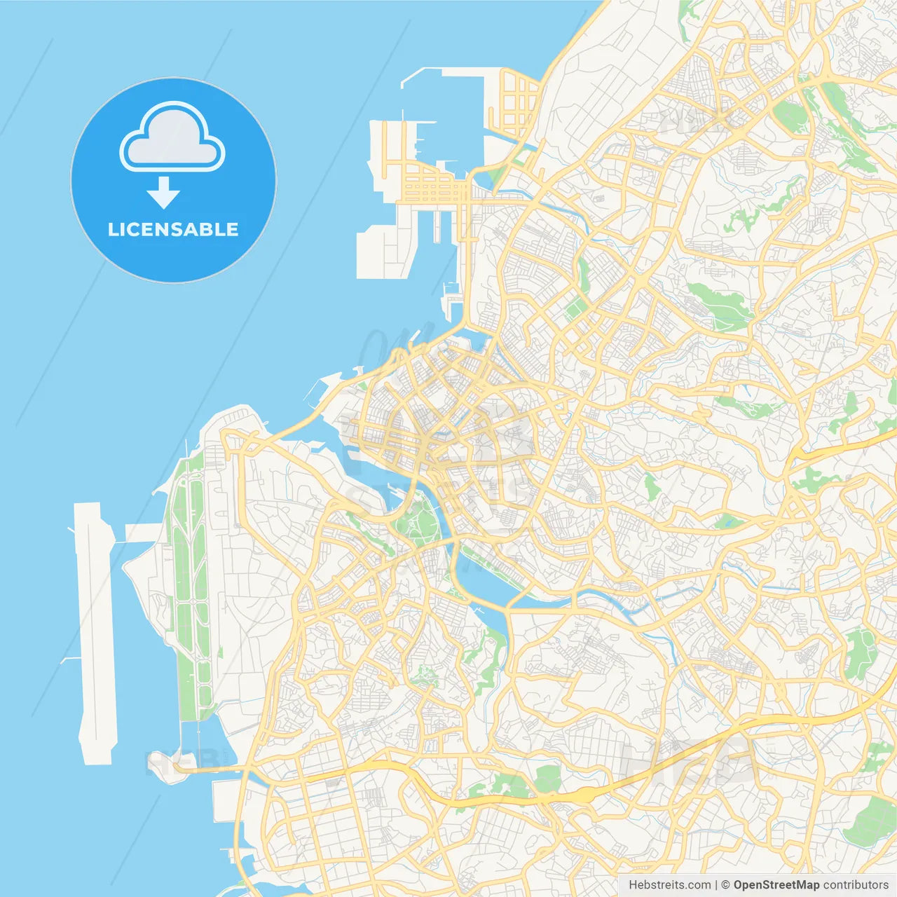 Printable street map of Naha, Japan